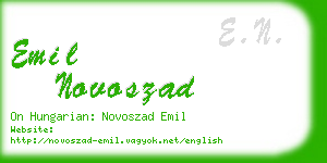 emil novoszad business card